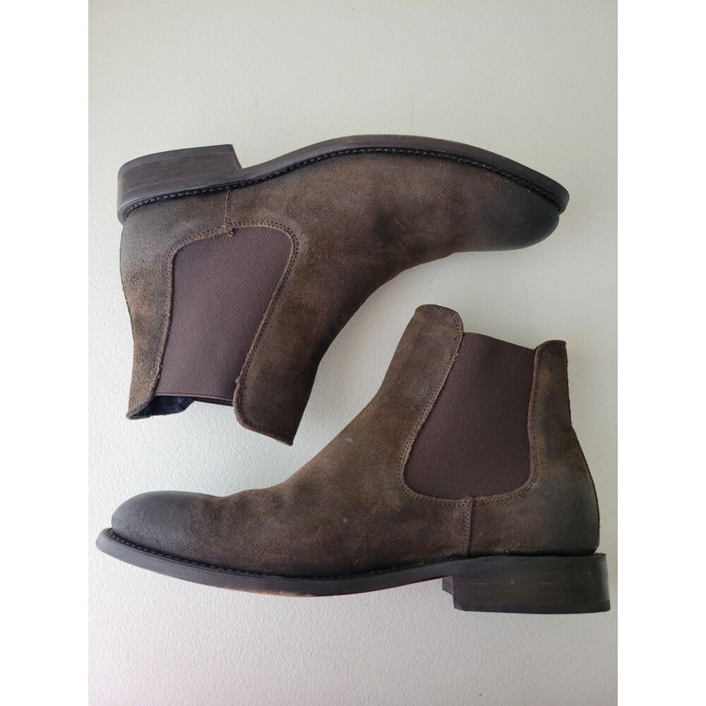 Thursday Boot Co Cavalier Dark Brown Suede Chelsea Boots Men’s 7.5 Goodyear Welt - Picture 3 of 16